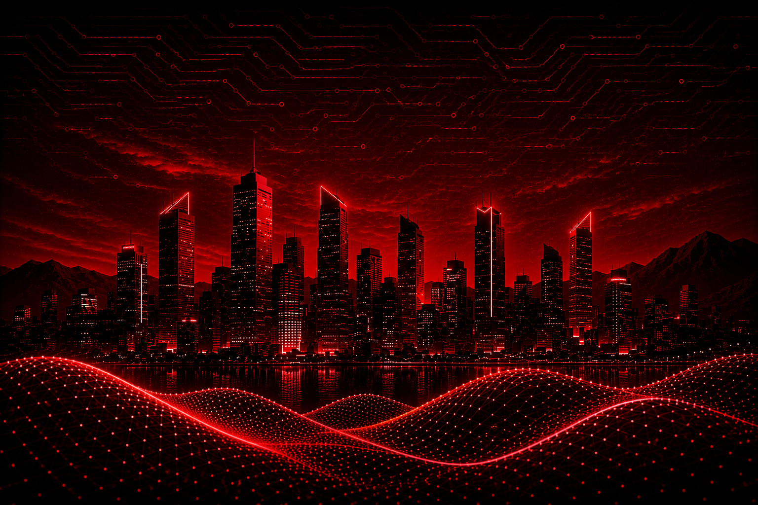 Futuristic city skyline background